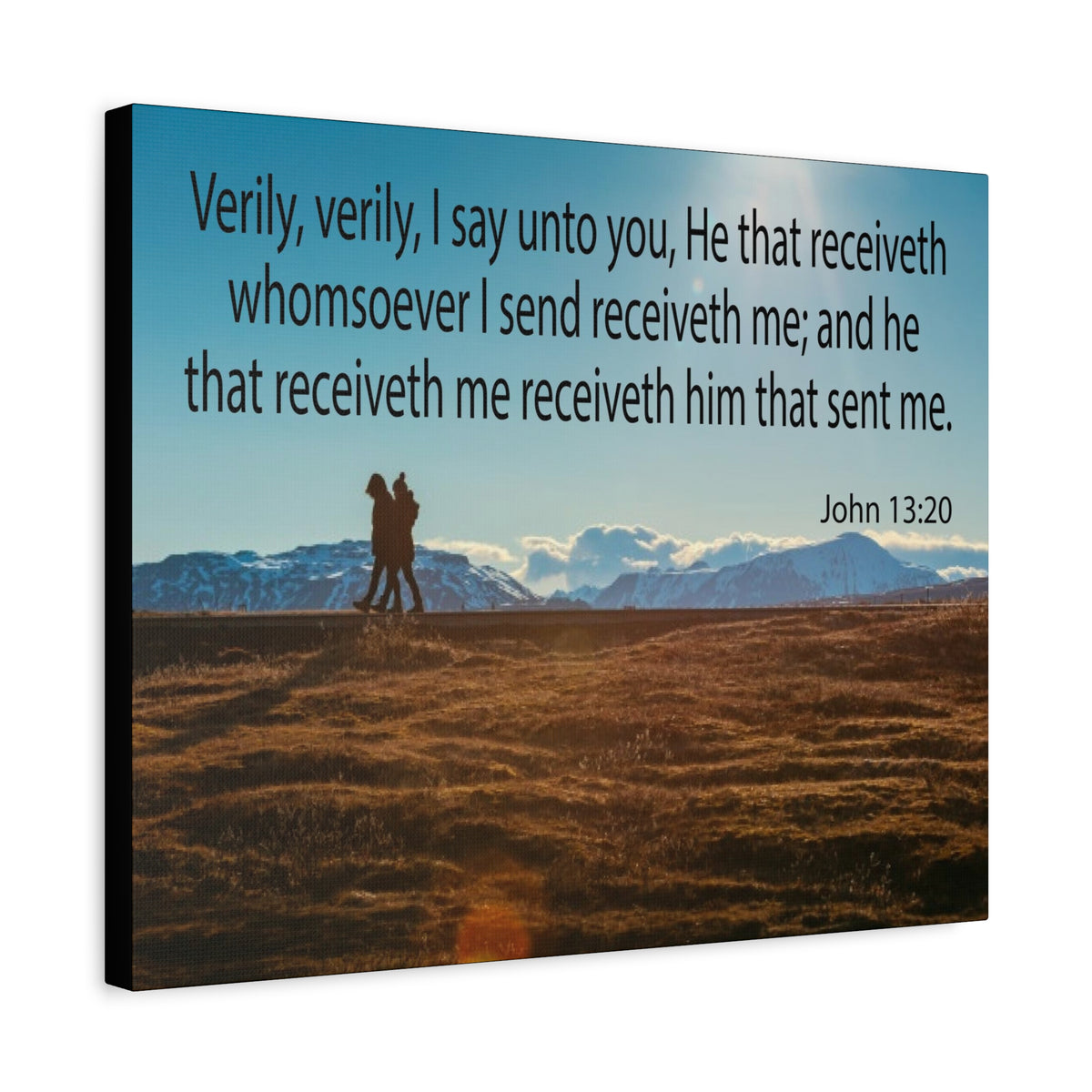 Scripture Canvas I Say Unto You John 13:20 Christian Wall Art Bible Verse Print Ready to Hang