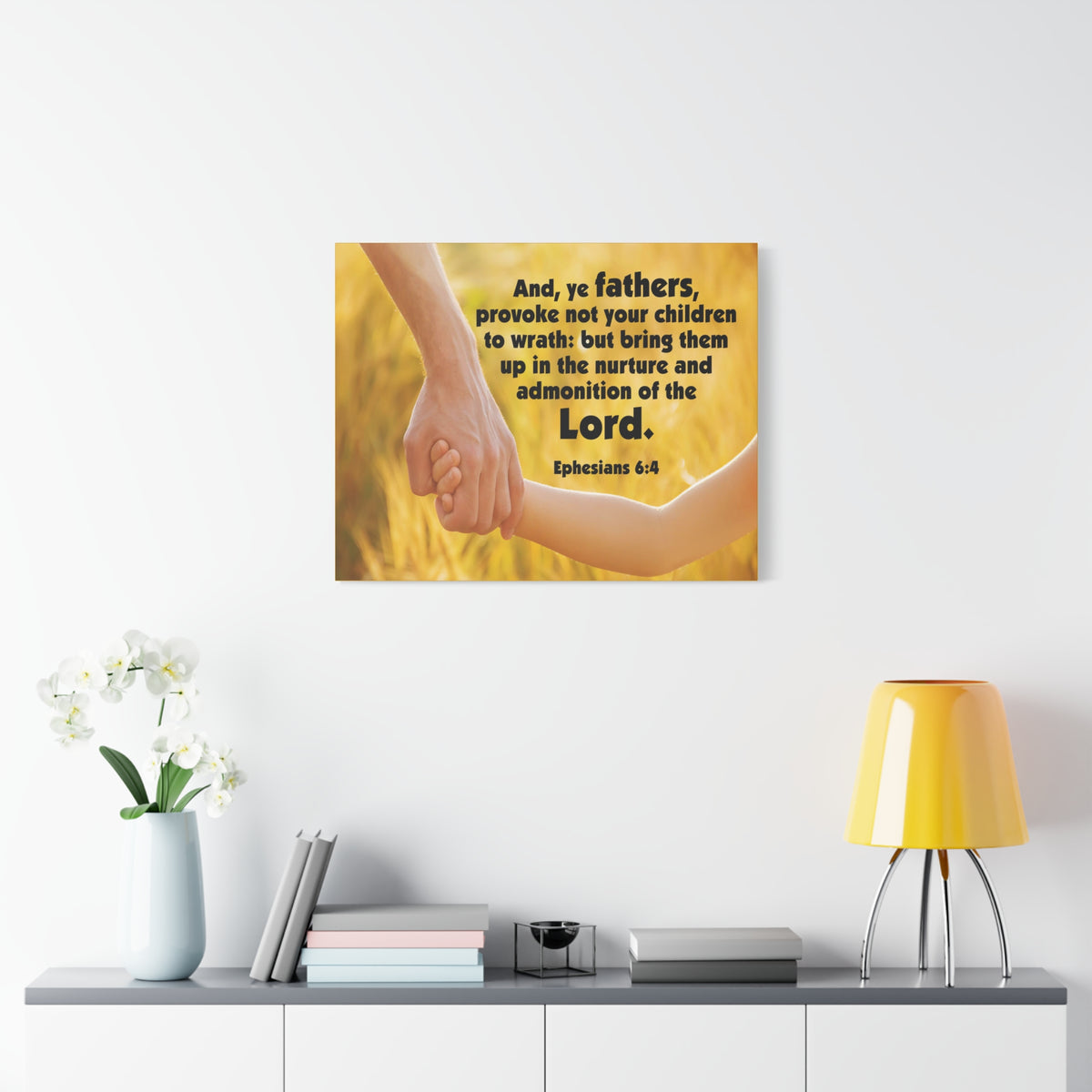 Scripture Canvas Admonition of the Lord Ephesians 6:4 Christian Wall Art Bible Verse Print Ready to Hang