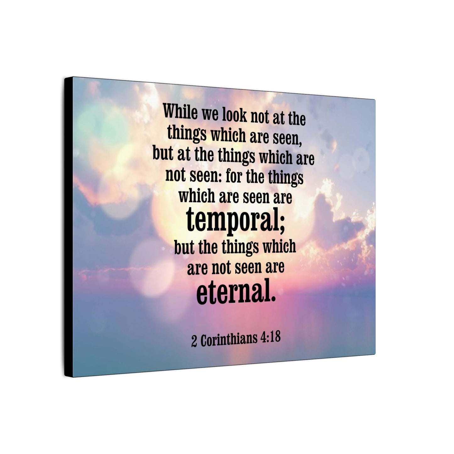 Scripture Canvas Temporal and Eternal Things 2 Corinthians 4:18 Christian Wall Art Bible Verse Print Ready to Hang