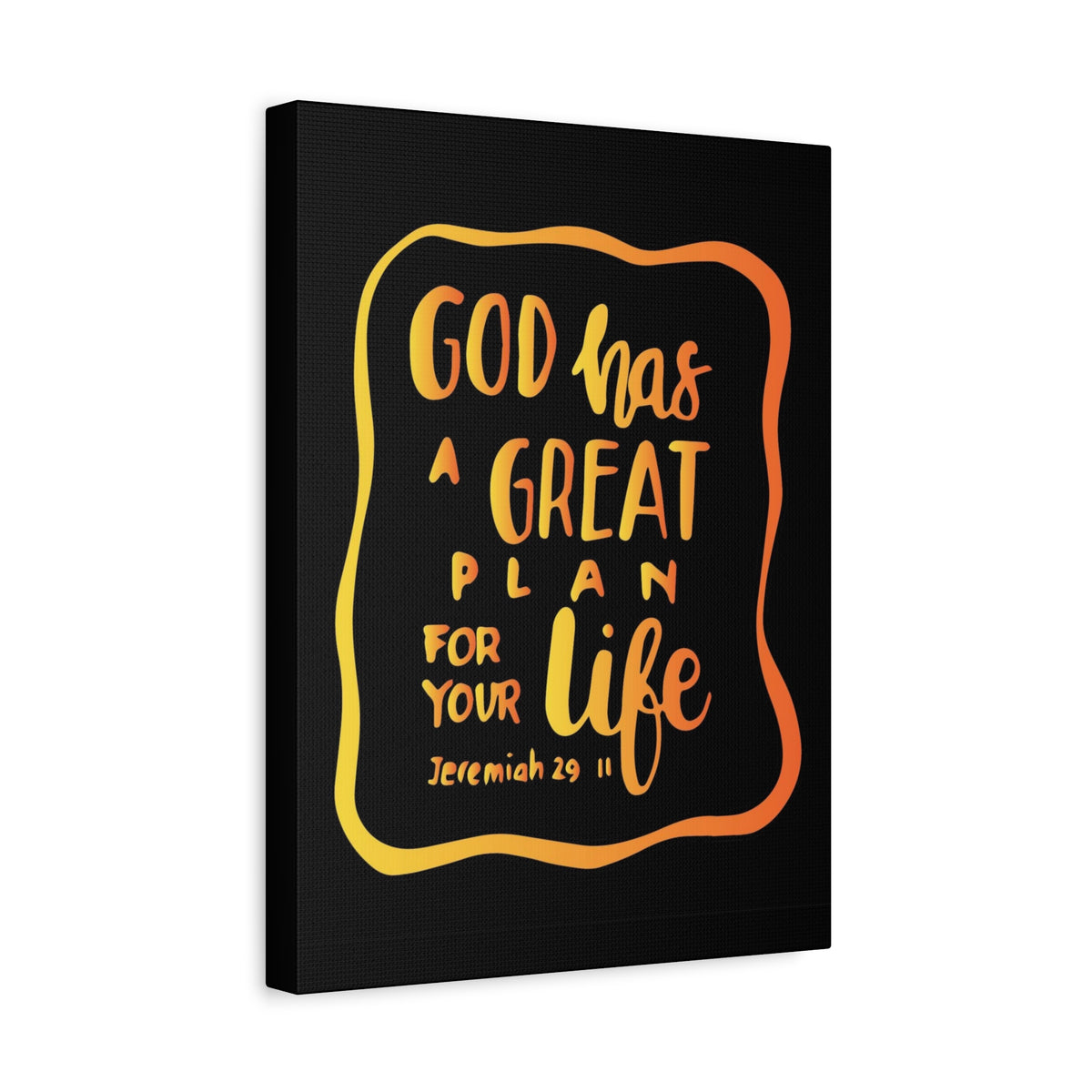 Scripture Canvas A Great Plan Jeremiah 29:11 Black Christian Wall Art Bible Verse Print Ready to Hang