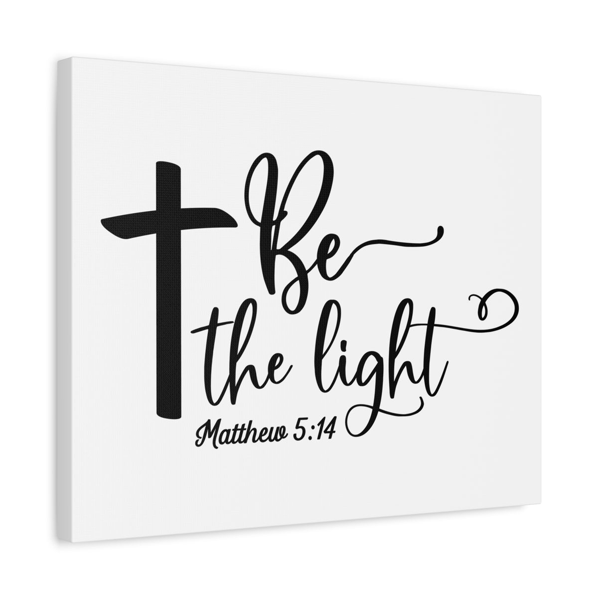 Scripture Canvas Be The Light Matthew 5:14 Christian Wall Art Bible Verse Print Ready to Hang