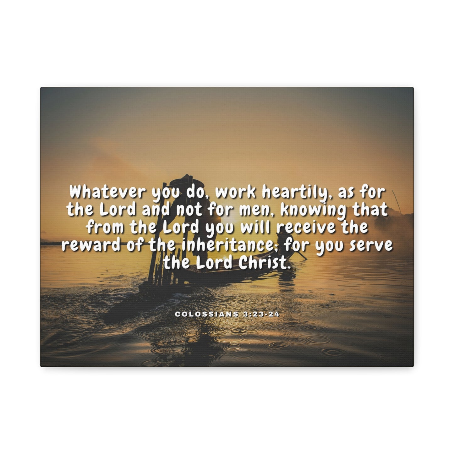 Working For God Colossians 3:23 - 24 Christian Wall Art Bible Verse Print Ready to Hang