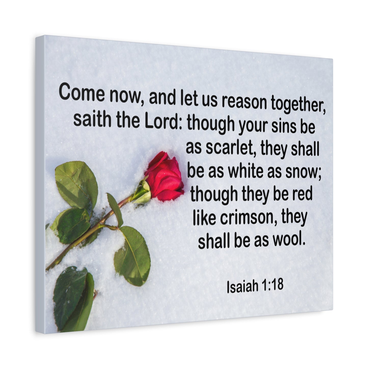 Bible Verse Canvas Come Now Isaiah 1:18 Christian Home Décor Wall Art Scripture Ready to Hang Faith Print