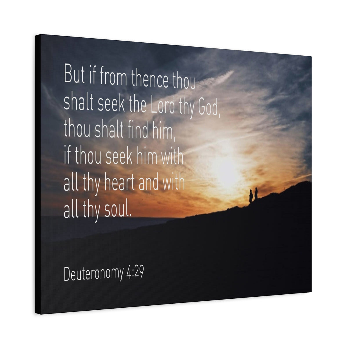 Scripture Canvas Lord Thy God Deuteronomy 4:29 Christian Wall Art Bible Verse Print Ready to Hang