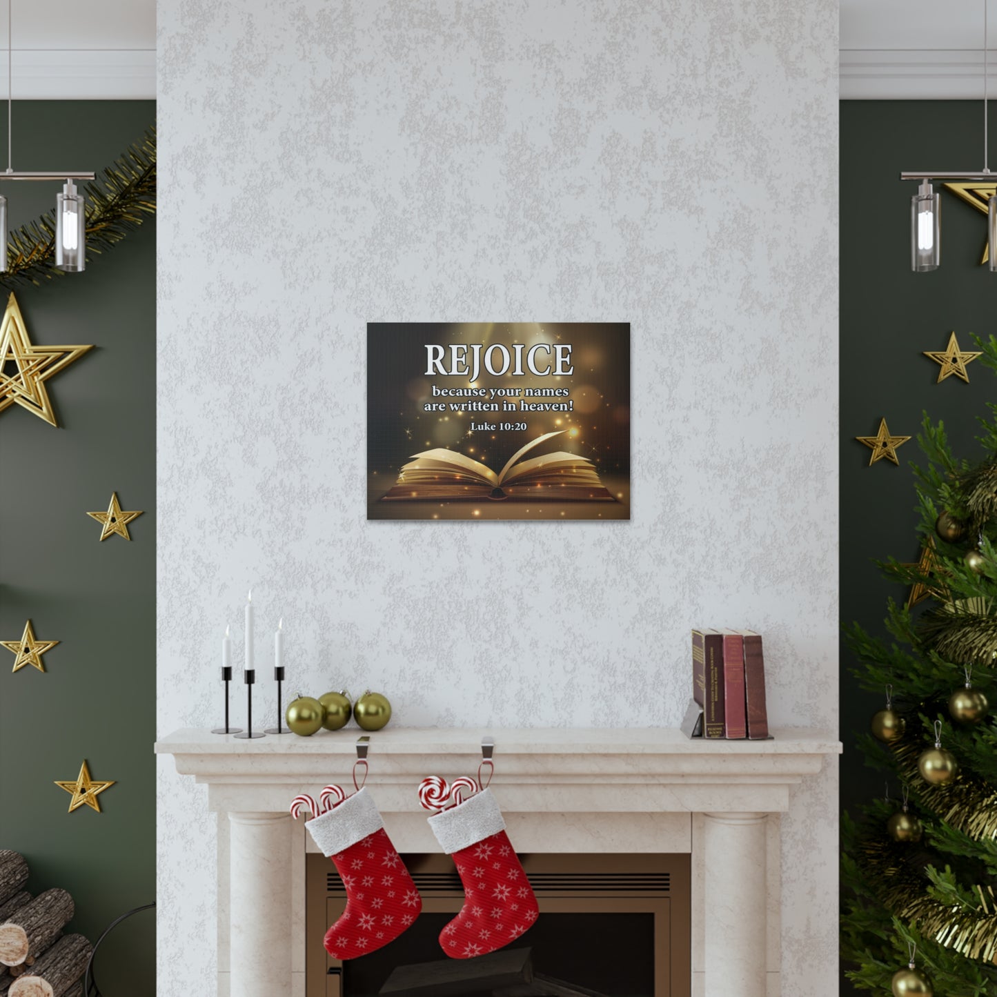 Your Names in Heaven Luke 10:20 Scripture Wall Art Christian Home Decor