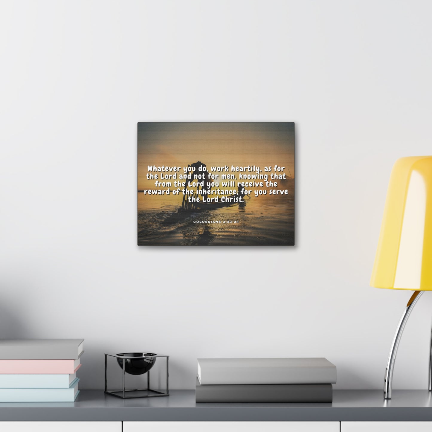 Working For God Colossians 3:23 - 24 Christian Wall Art Bible Verse Print Ready to Hang