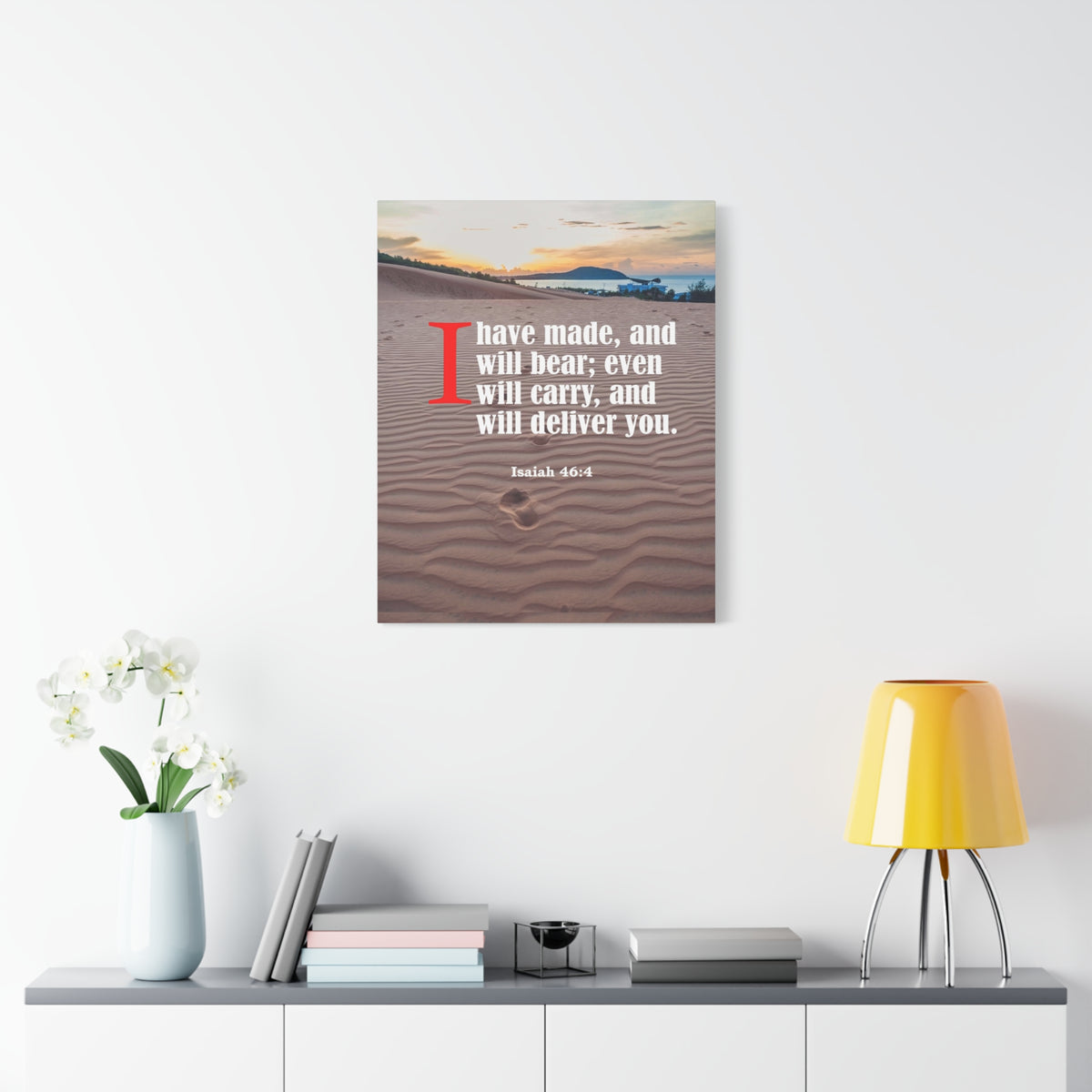 Scripture Canvas Lord Will Carry You Isaiah 46:4 Christian Wall Art Bible Verse Print Ready to Hang