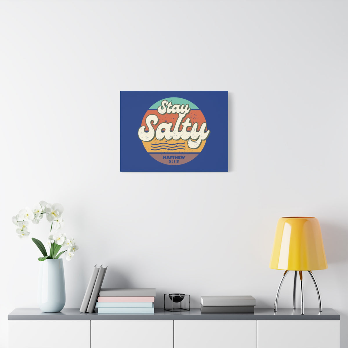 Scripture Canvas Stay Salty Matthew 5:13 Christian Wall Art Bible Verse Print Ready to Hang