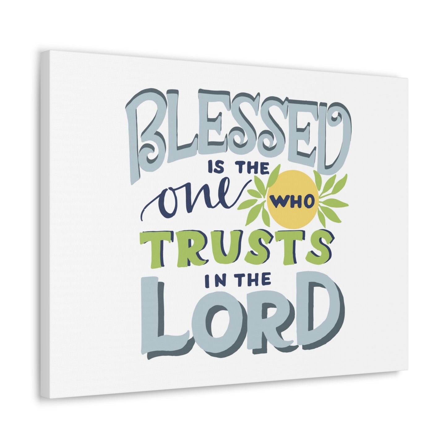 Trust In The Lord Psalm 40:4 Pale Blue Christian Wall Art Bible Verse Print Ready to Hang