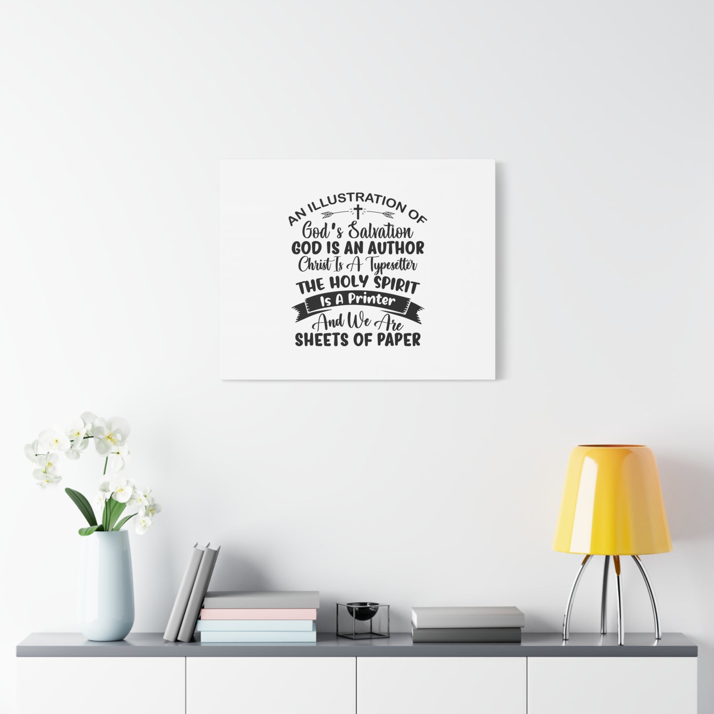 Scripture Canvas God Is An Author Psalm 62:1 Christian Wall Art Bible Verse Print Ready to Hang