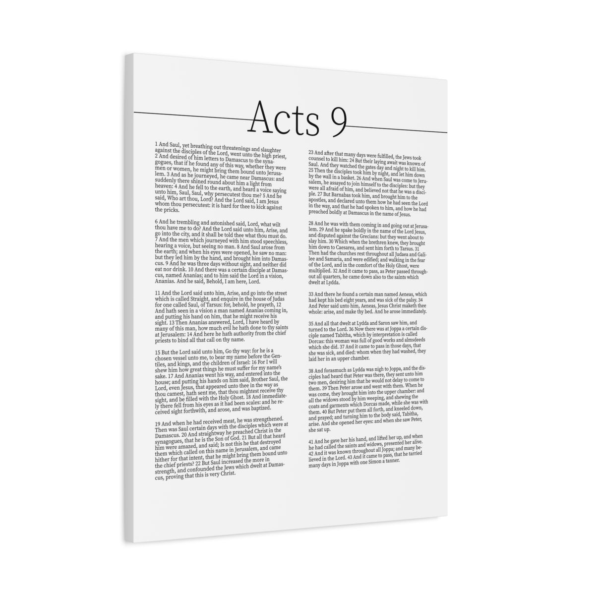 Scripture Canvas The Conversion of Saul Acts 9 Christian Wall Art Bible Verse Print Ready to Hang