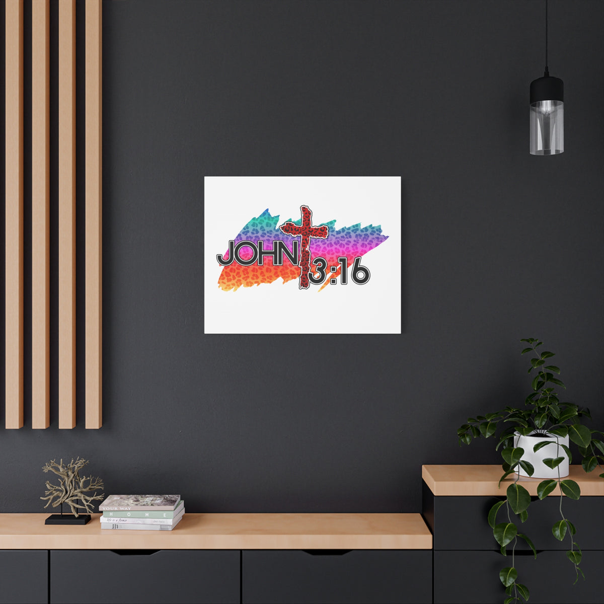 Scripture Canvas Cross Jaguar John 3:16 Christian Wall Art Bible Verse Print Ready to Hang