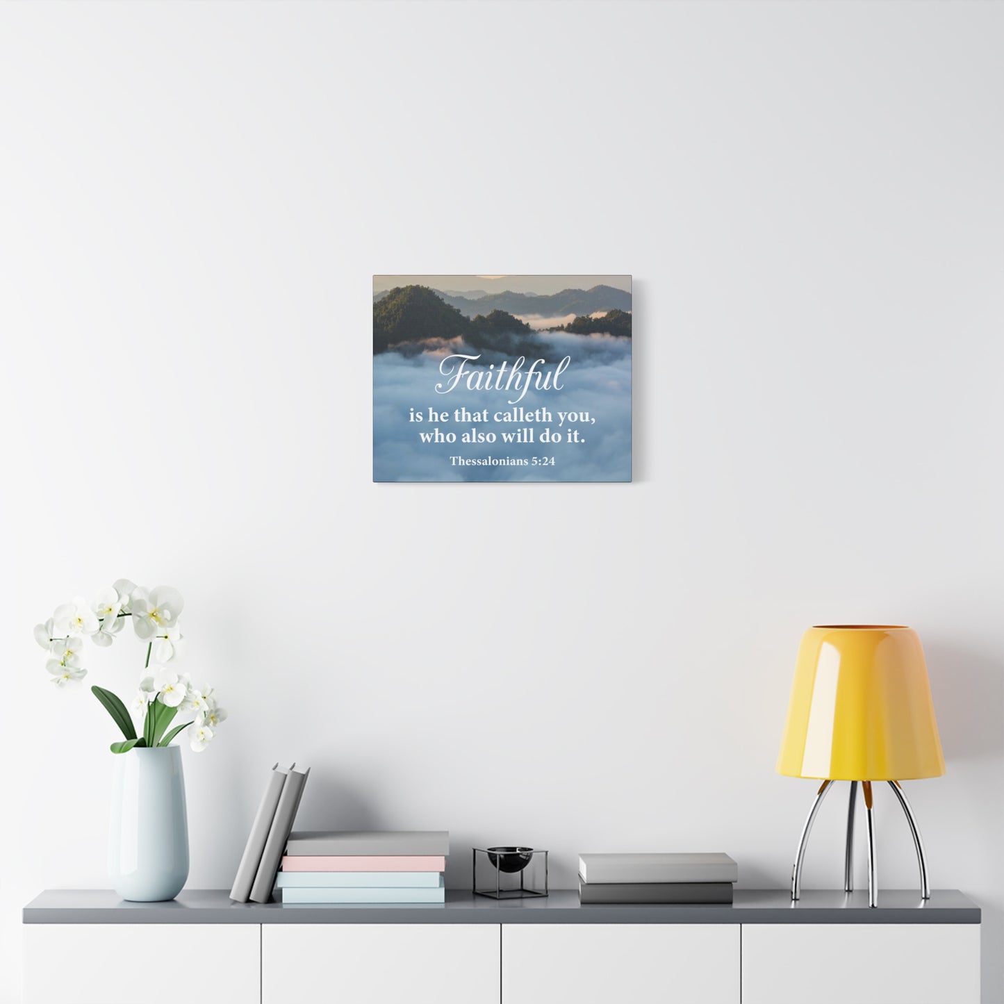 Bible Verse Canvas Faithful 1 Thessalonians 5:24 Wall Art Christian Home Decor