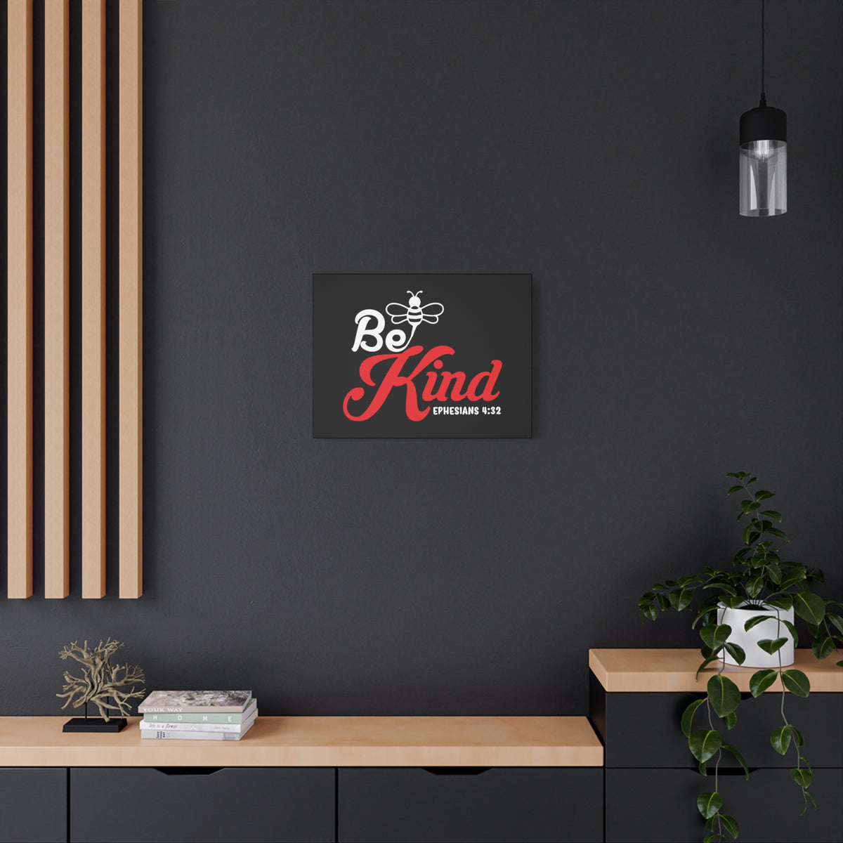 Scripture Canvas Bee Kind Ephesians 4:32 Christian Wall Art Bible Verse Print Ready to Hang