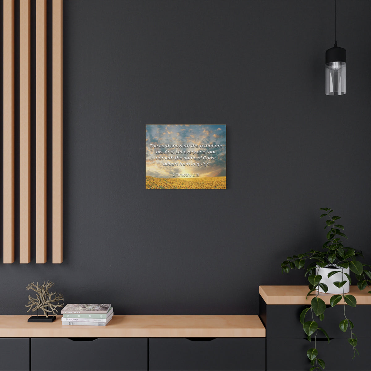 Scripture Canvas Foundation Of God 2 Timothy 2:19 Christian Wall Art Bible Verse Print Ready to Hang
