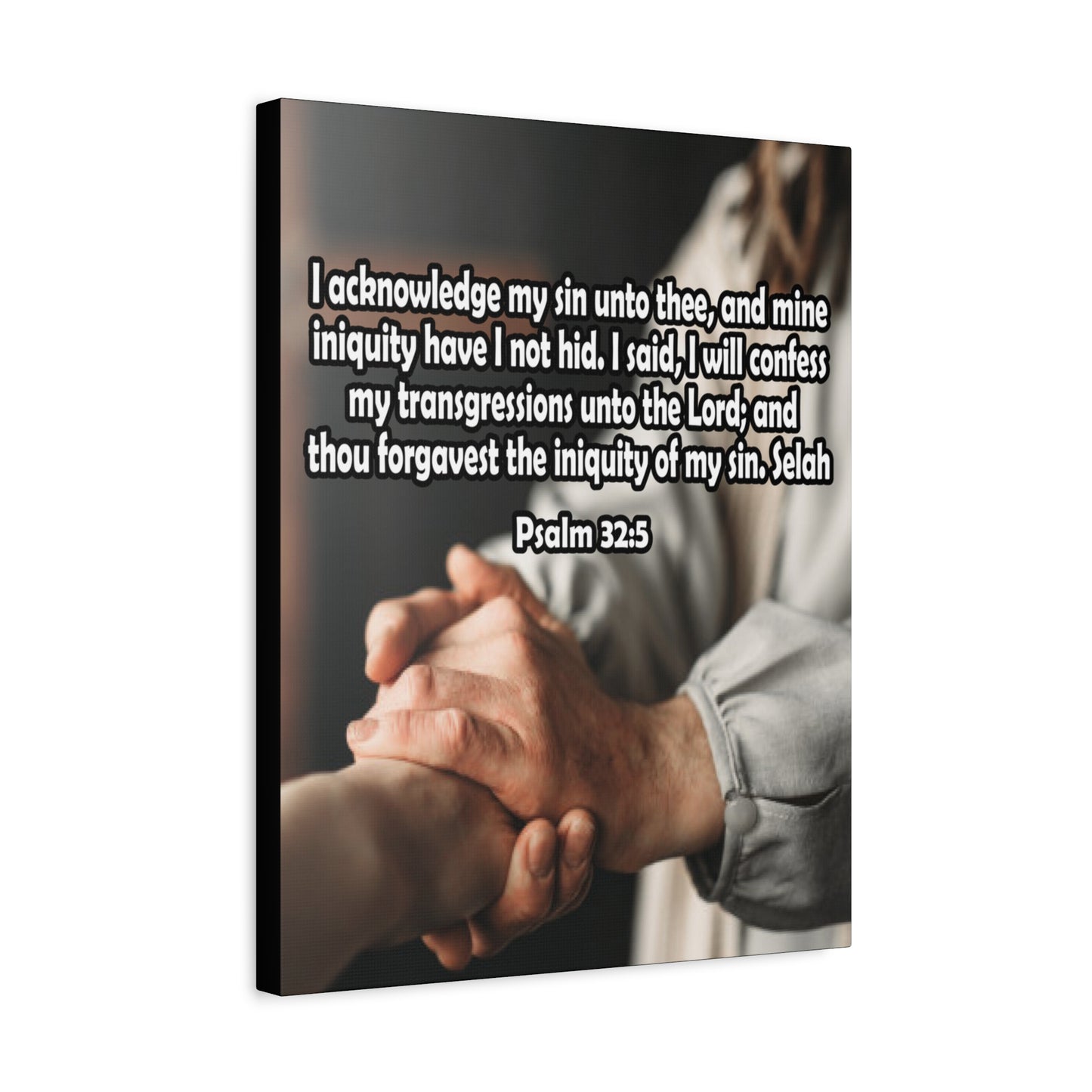 Bible Verse Canvas I Acknowledge My Sin Psalm 32:5 Christian Home Decor Scripture Art