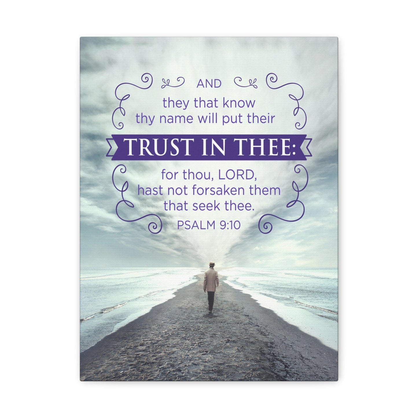 Trust In Thee Psalm 9:10 Christian Wall Art Bible Verse Print Ready to Hang
