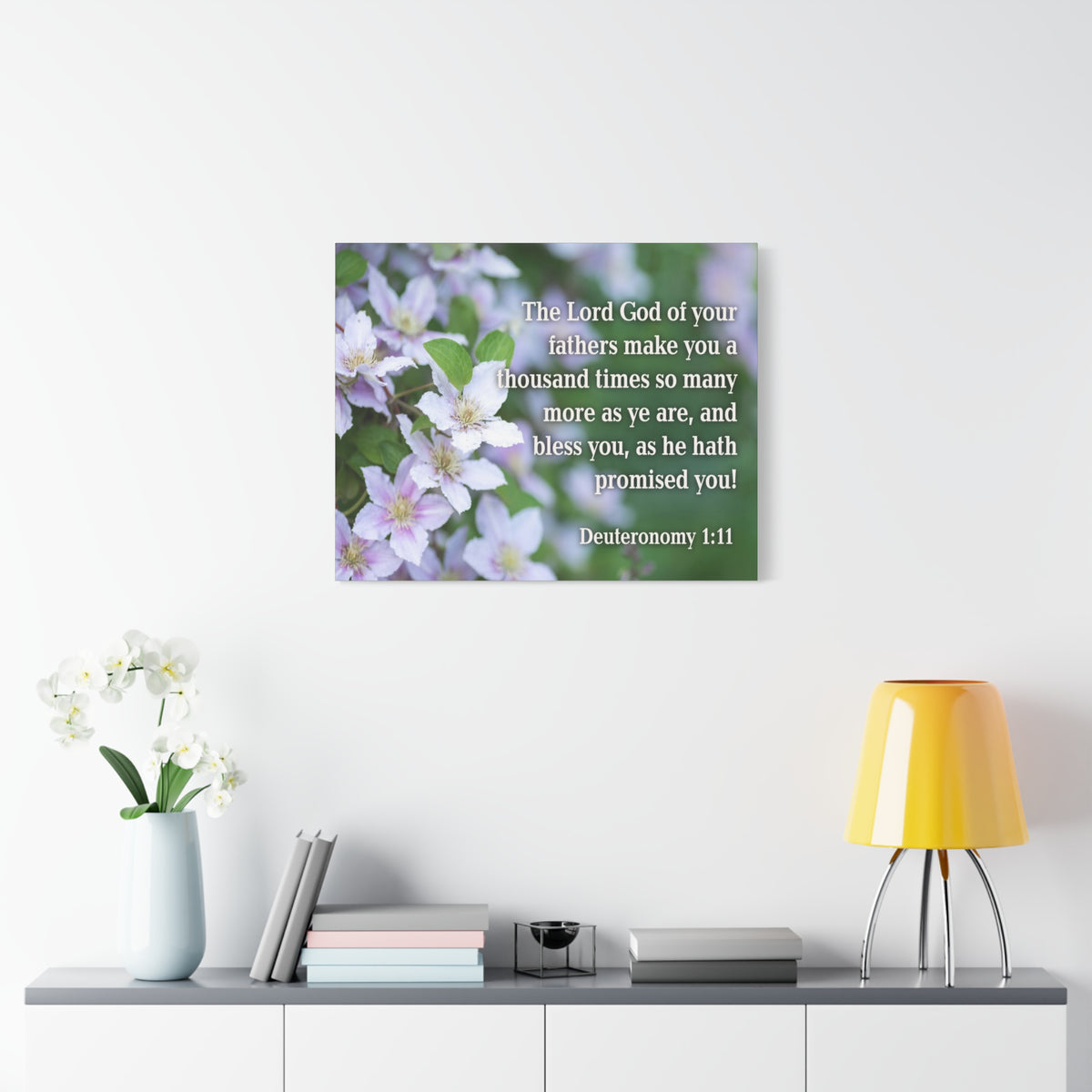 Scripture Canvas The Lord God Deuteronomy 1:11 Christian Wall Art Bible Verse Print Ready to Hang