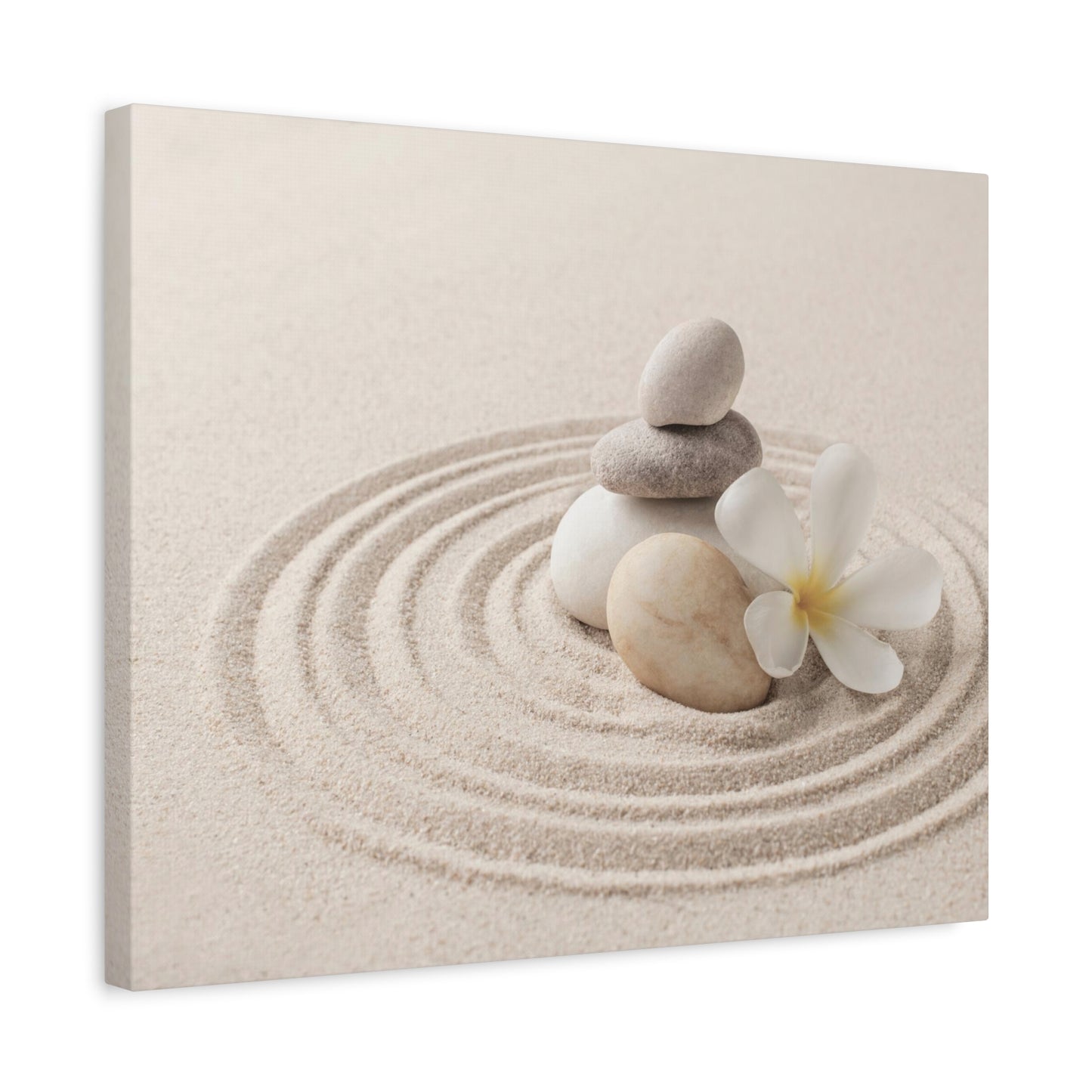Stacked Zen Stones Forest Floral Nature Photography Canvas Wall Art for Home Decor Ready-to-Hang