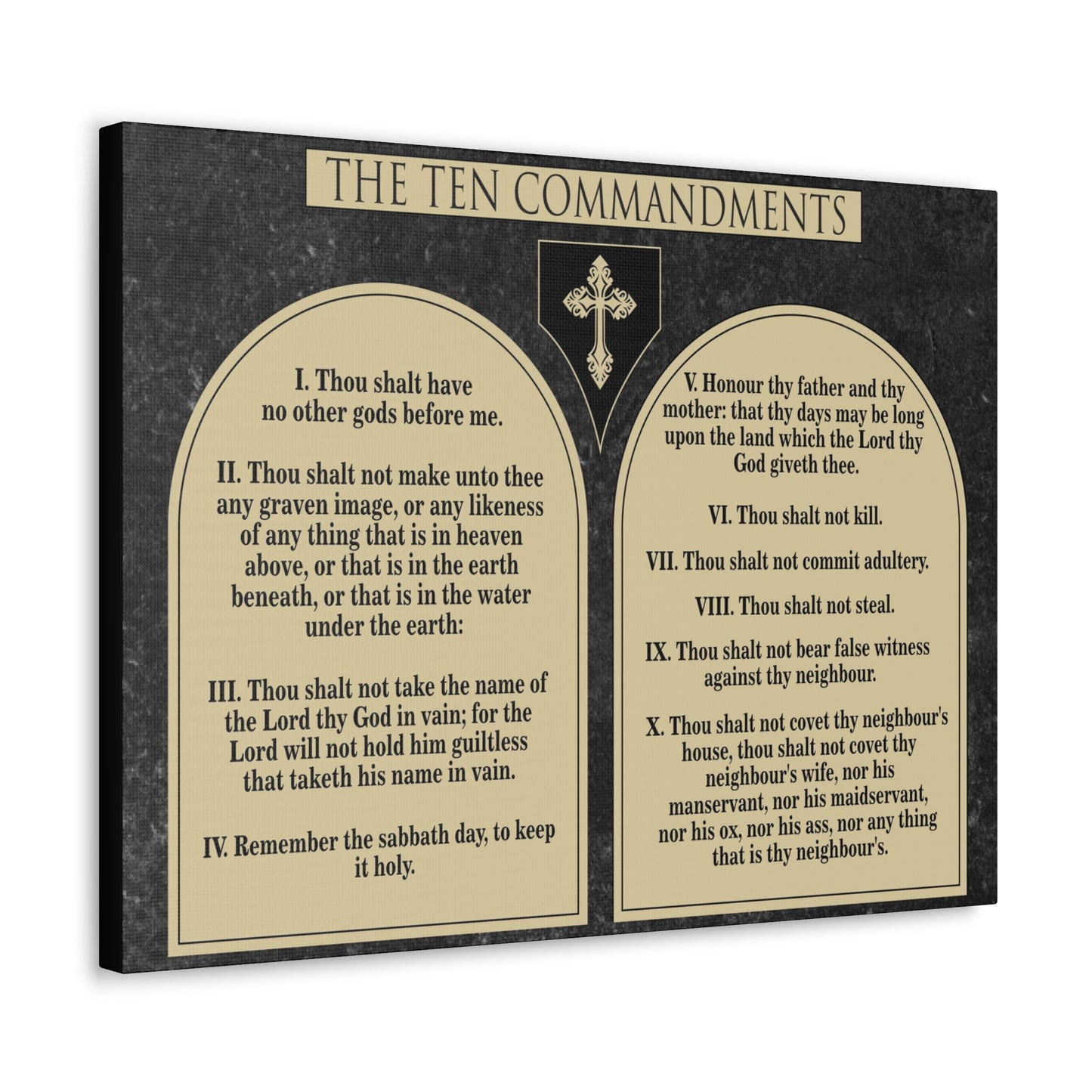 Ten Commandments Tablets Christian Wall Art Print Ready to Hang