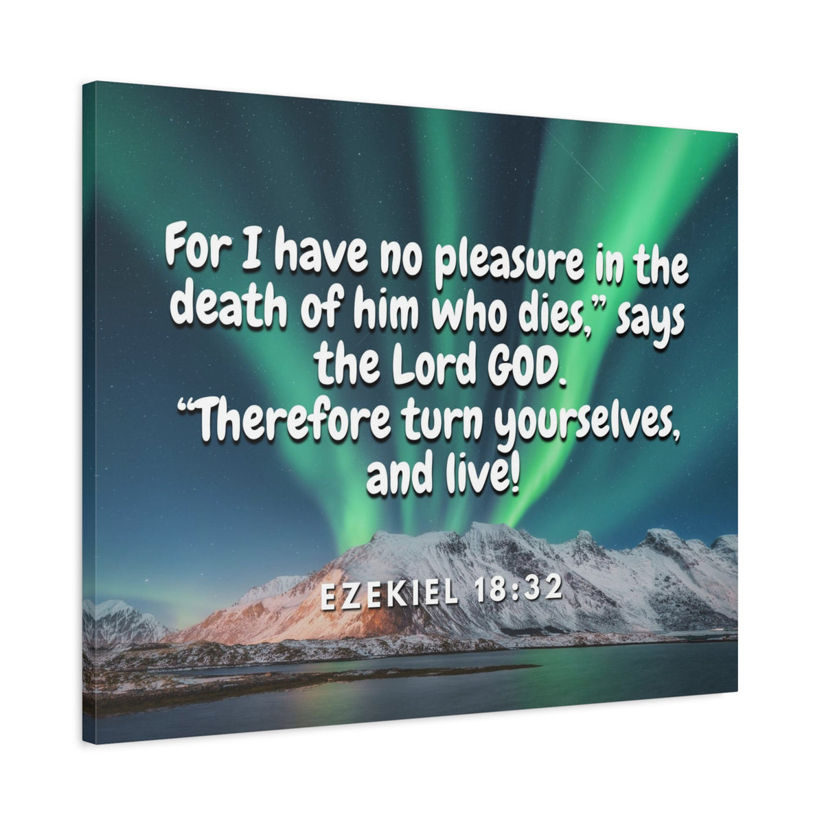 Scripture Canvas Live! Ezekiel 18:32 Christian Wall Art Bible Verse Print Ready to Hang