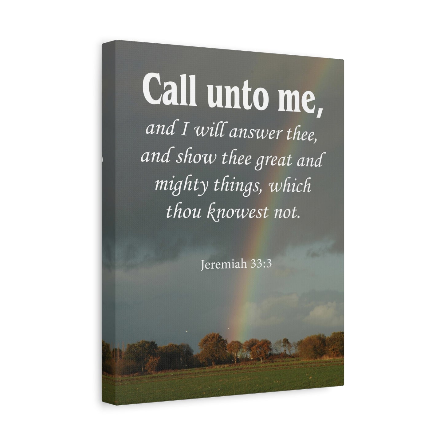 Scripture Canvas Call Unto Me Jeremiah 33:3 Christian Wall Art Bible Verse Print Ready to Hang