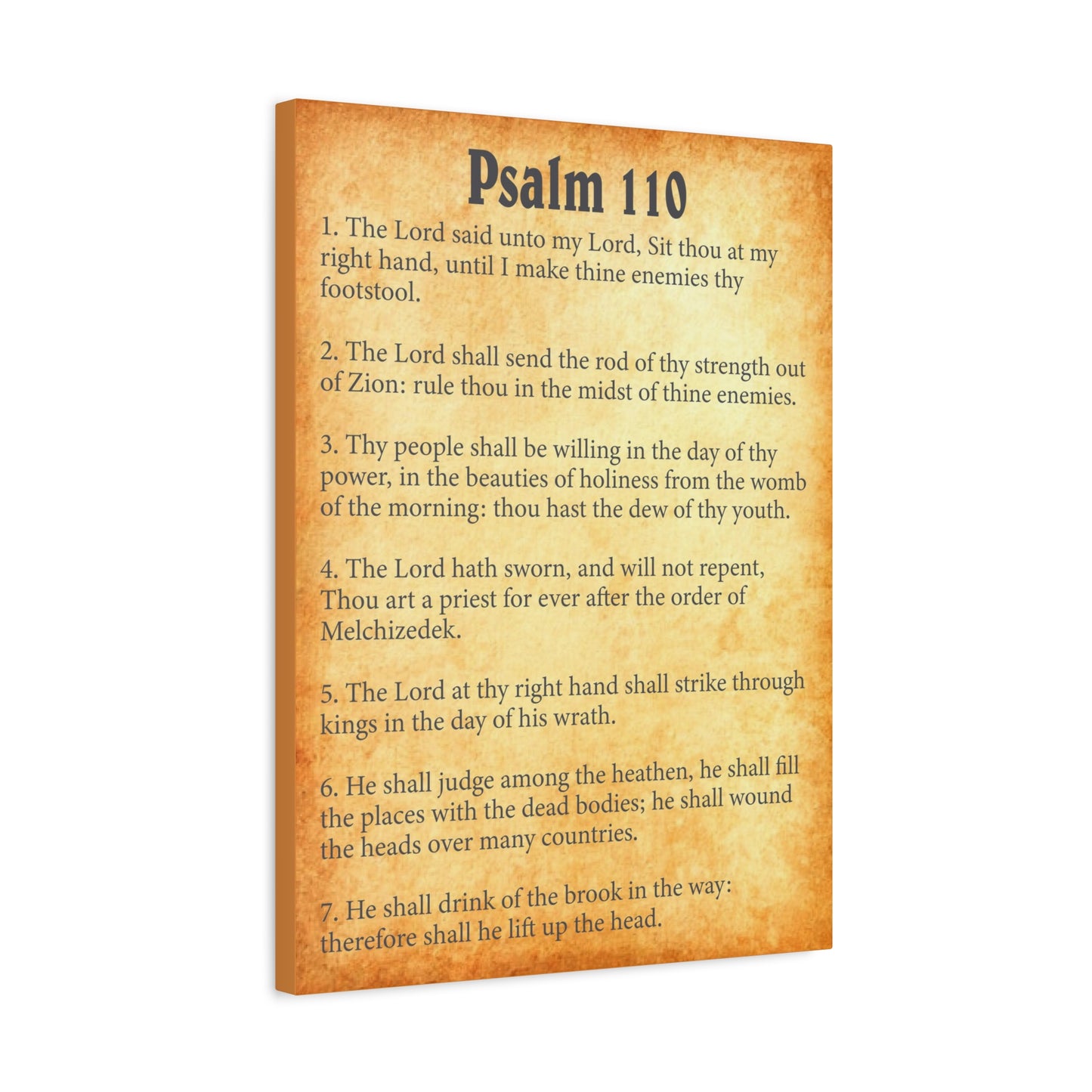 Scripture Walls Psalm 110 Gold Bible Chapter Canvas Christian Wall Art Ready to Hang