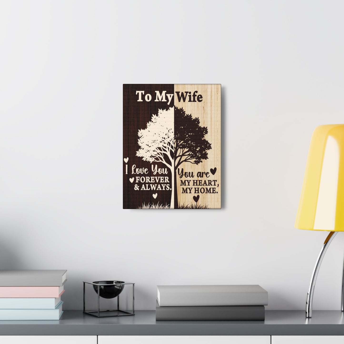To My Wife Heart and Home Canvas Wall Art - A Timeless Gift of Love