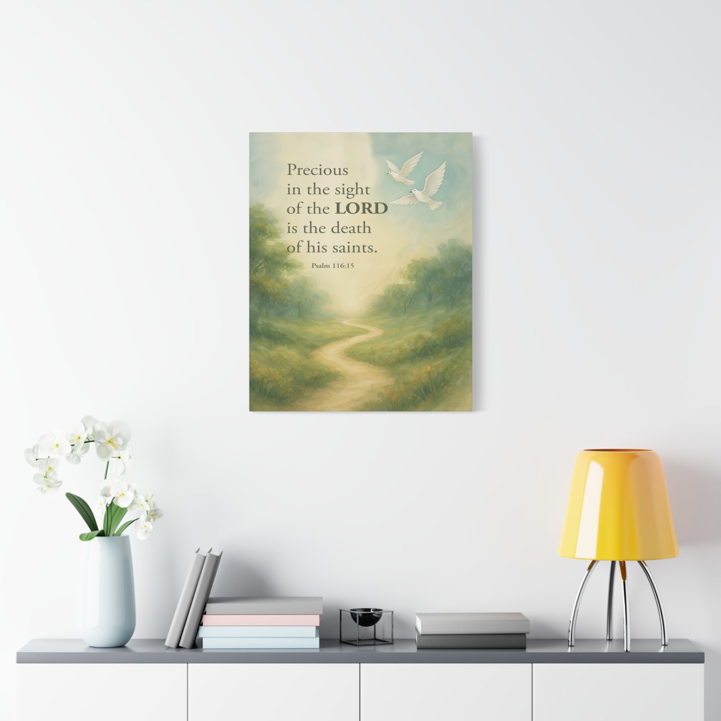 Scripture Canvas Psalm 116:15 Precious Christian Wall Art Bible Verse Print Ready to Hang