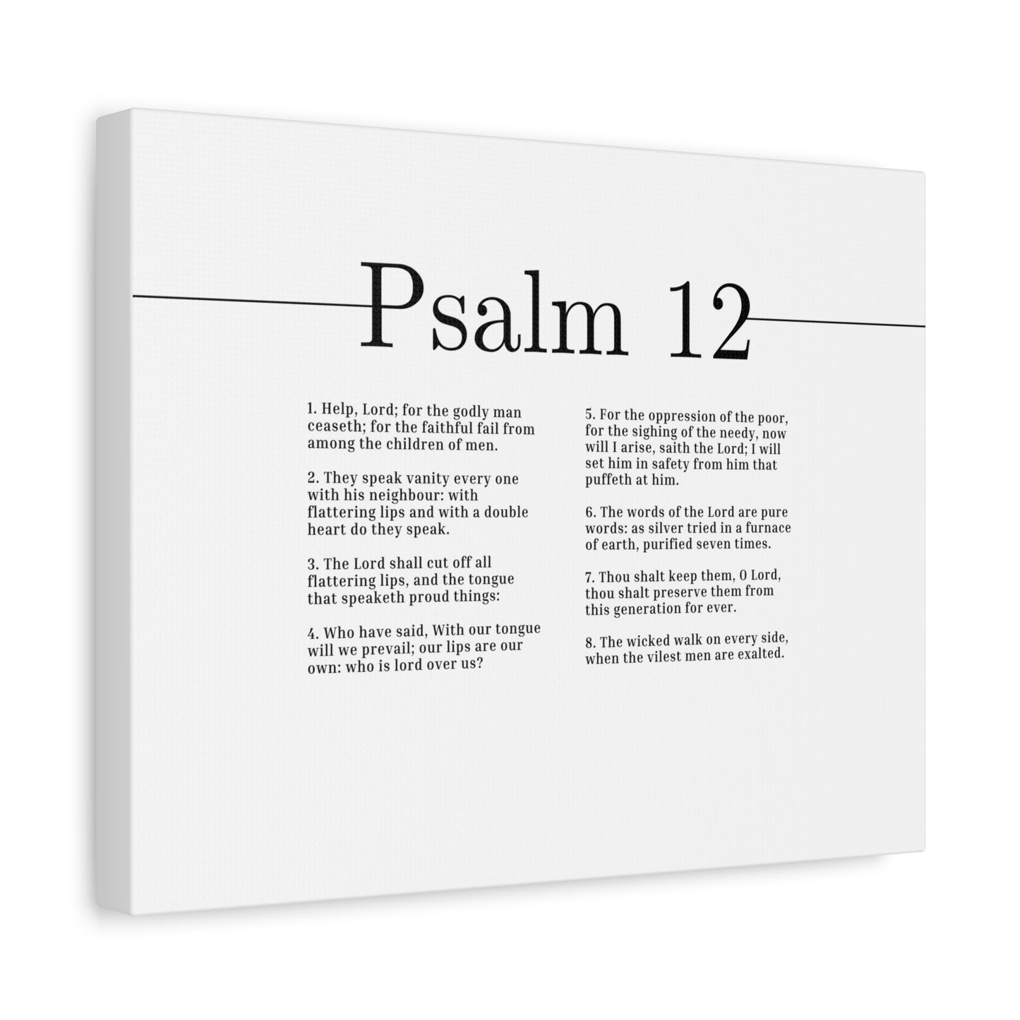 Scripture Canvas The Words Of The Lord Psalm 12 Christian Wall Art Bible Verse Print Ready to Hang