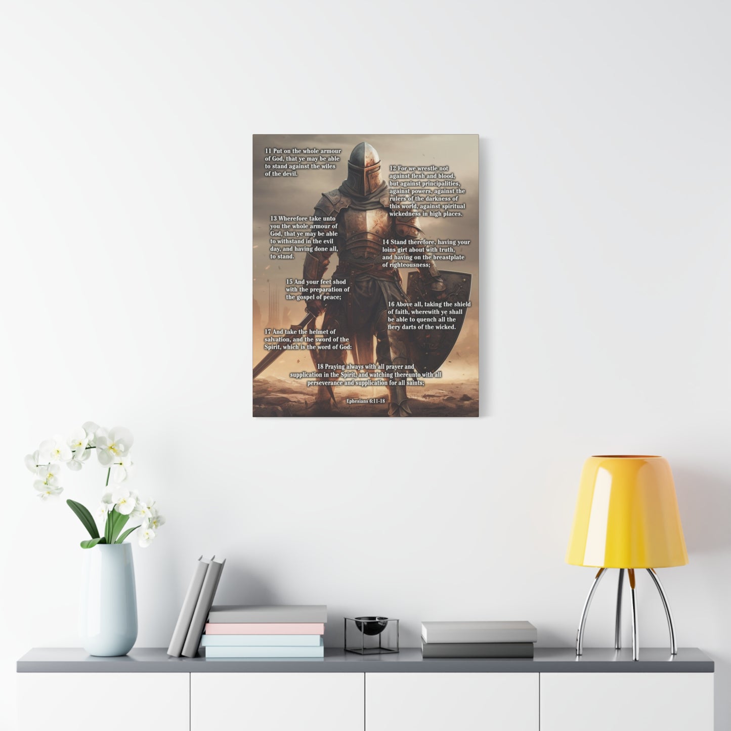 Scripture Walls Armour of God Ephesians 6:11-18 Standing Warrior Christian Wall Art Print Ready to Hang Unframed