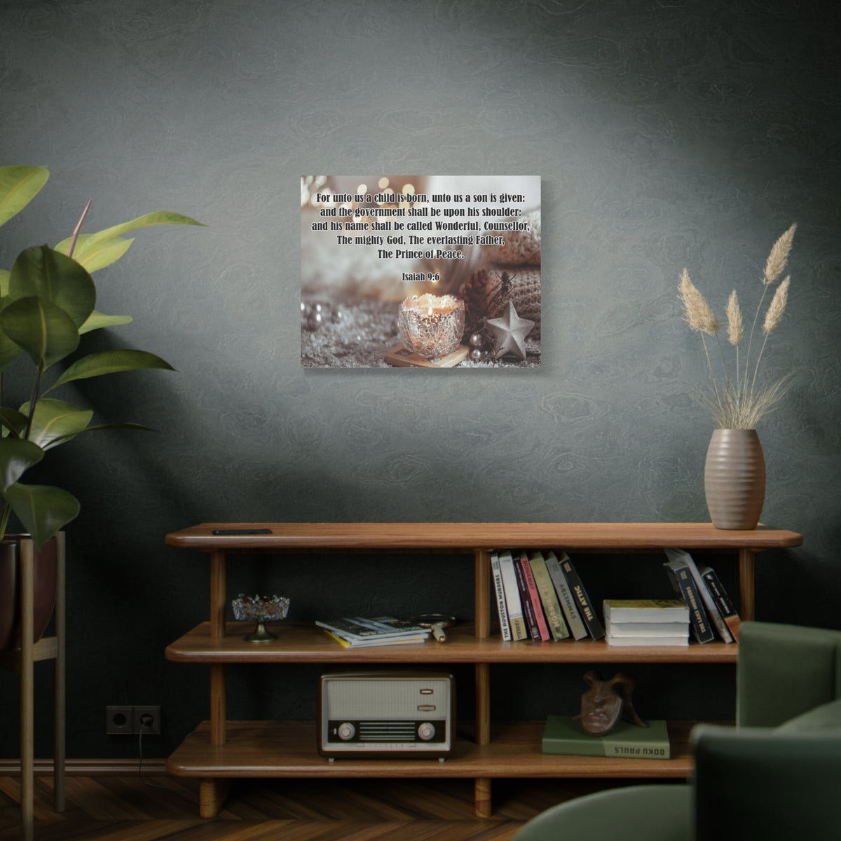Scripture Canvas The Prince of Peace Isaiah 9:6 Christian Wall Art Bible Verse Print Ready to Hang