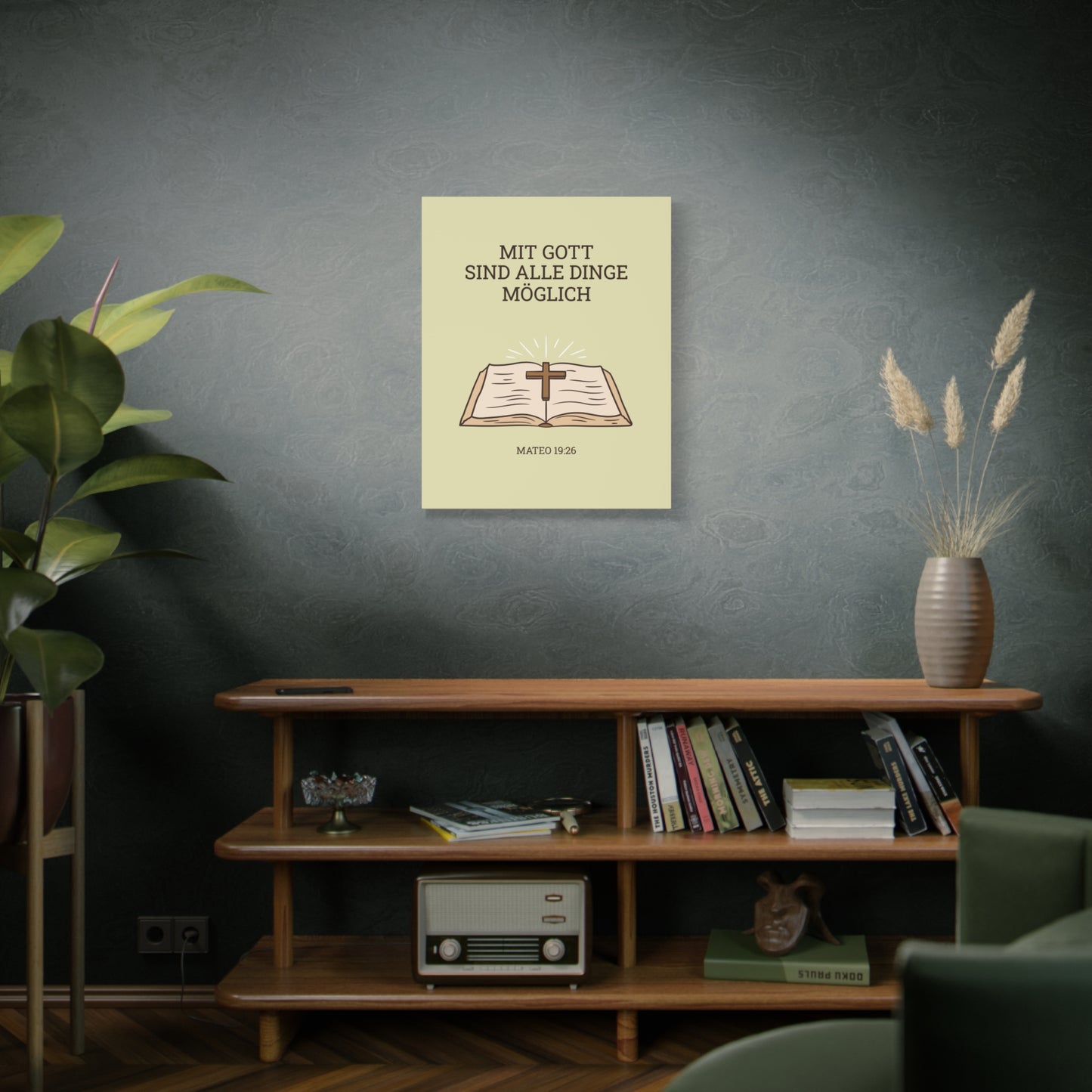 Scripture Walls Mateo 19:26 German Bible Verse Canvas Christian Wall Art Ready to Hang Unframed