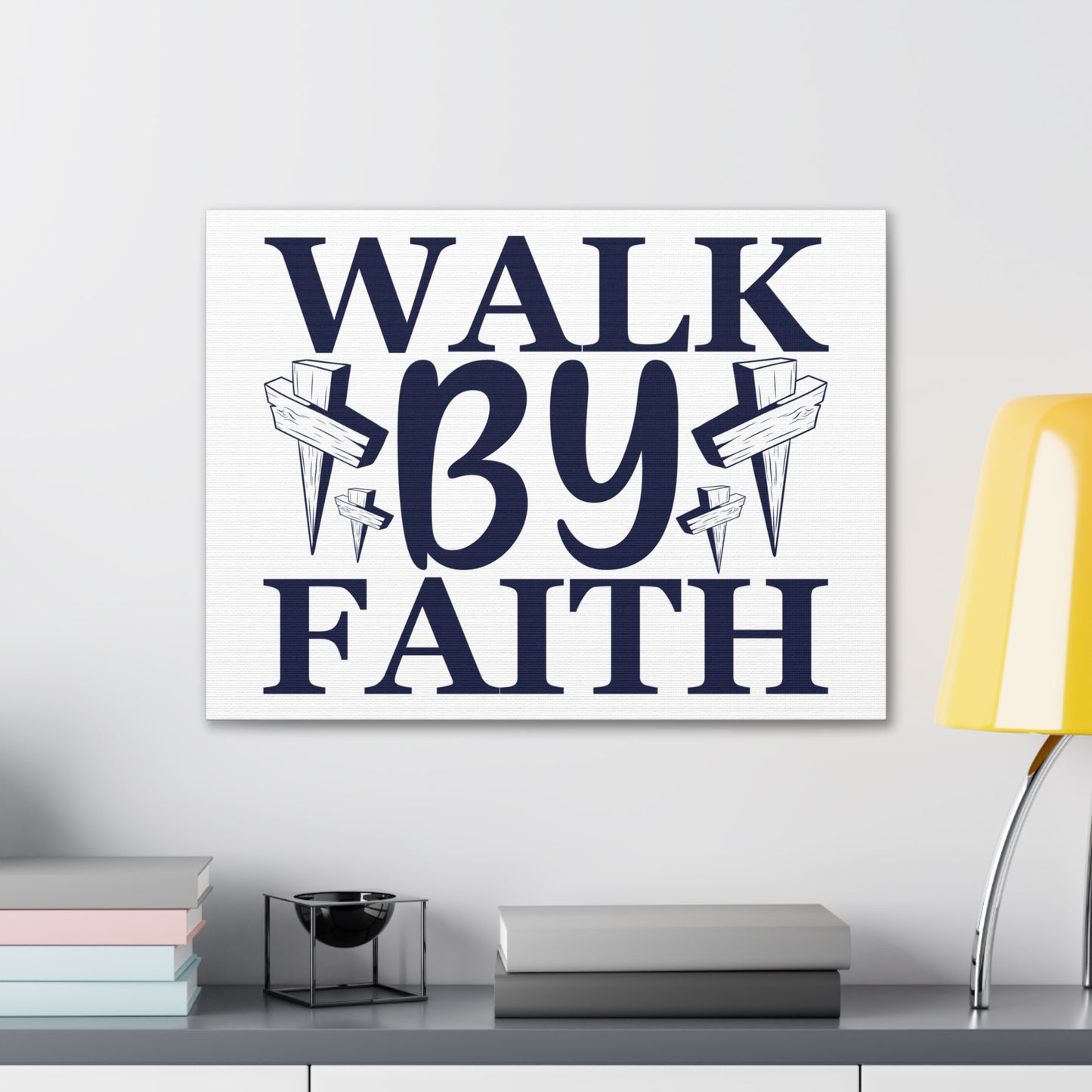 Walk By Faith 2 Corinthians 5:7 Christian Wall Art Print Ready to Hang