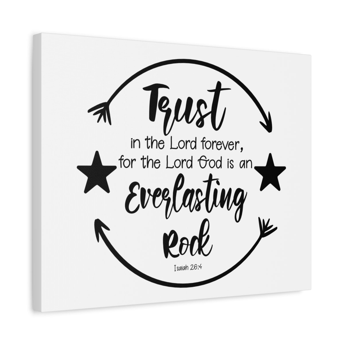 Scripture Canvas Everlasting Rock Isaiah 26:4 Christian Wall Art Bible Verse Print Ready to Hang