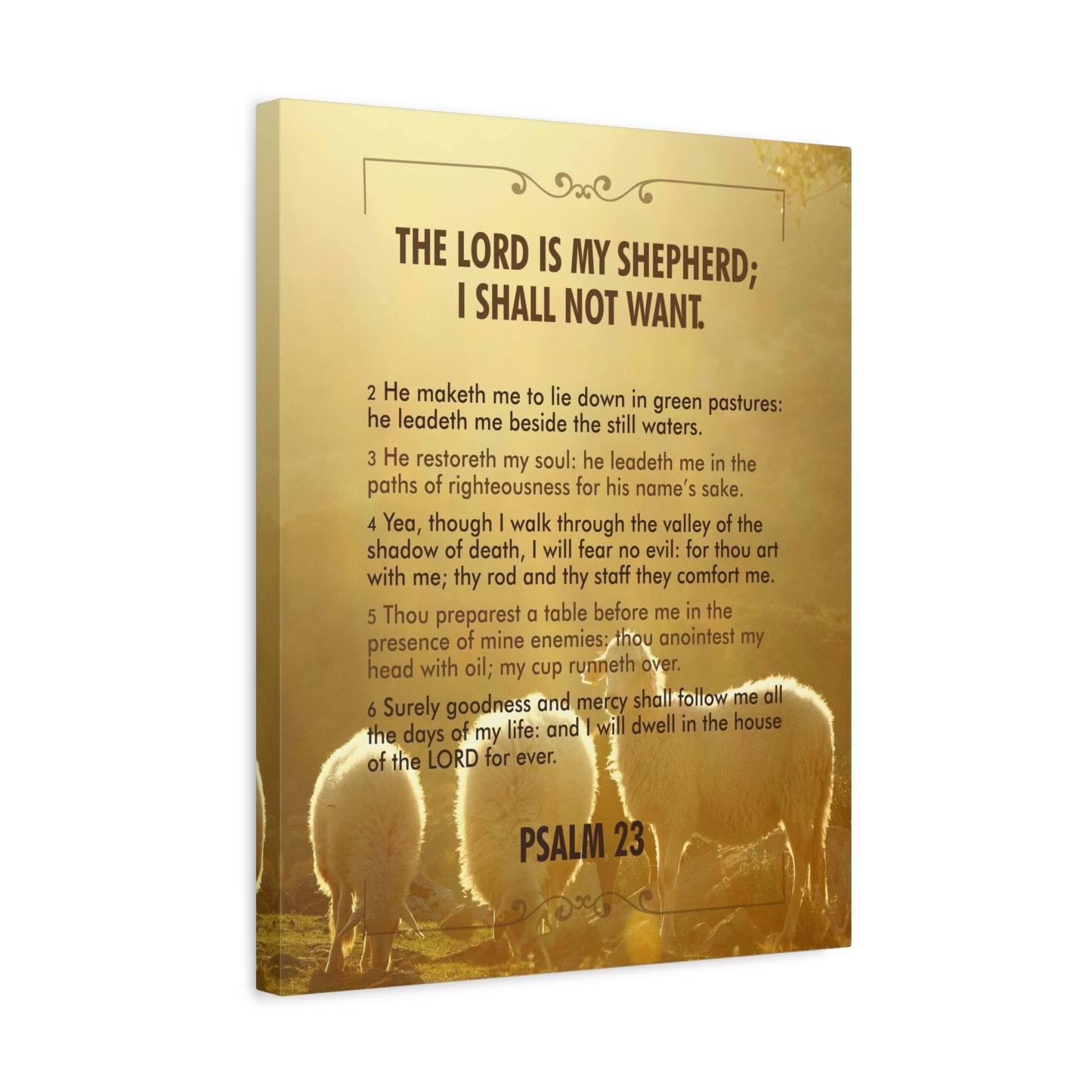 Bible Verse Canvas Lord is my Shepherd Psalm 23 Canvas Christian Home Décor Ready to Hang Scripture Wall Art