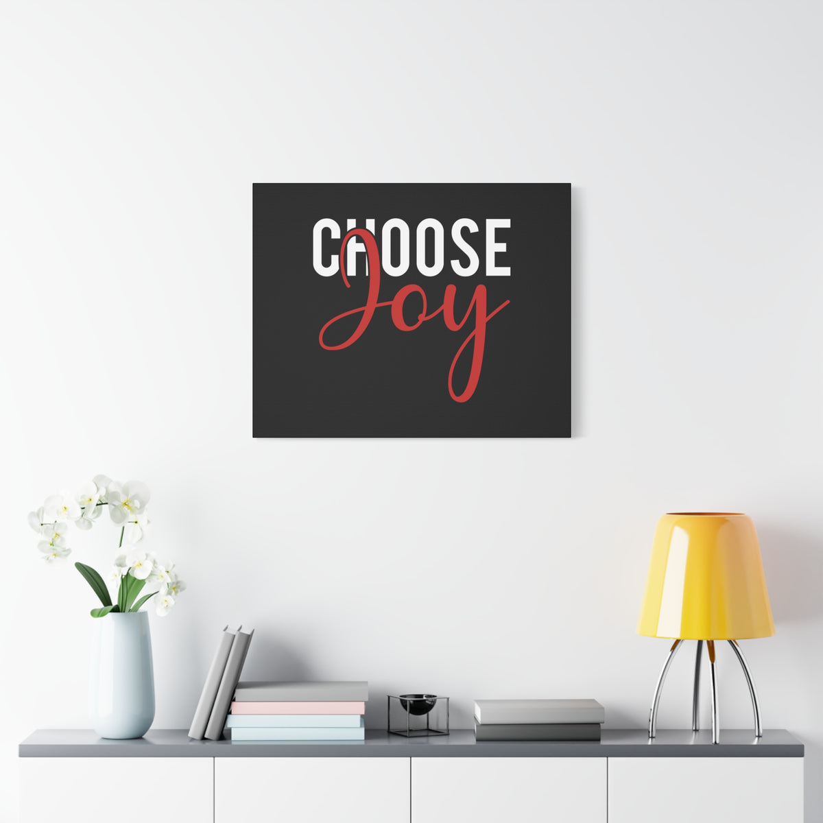 Scripture Canvas Choose Joy Philippians 4:4 Red Christian Wall Art Bible Verse Print Ready to Hang