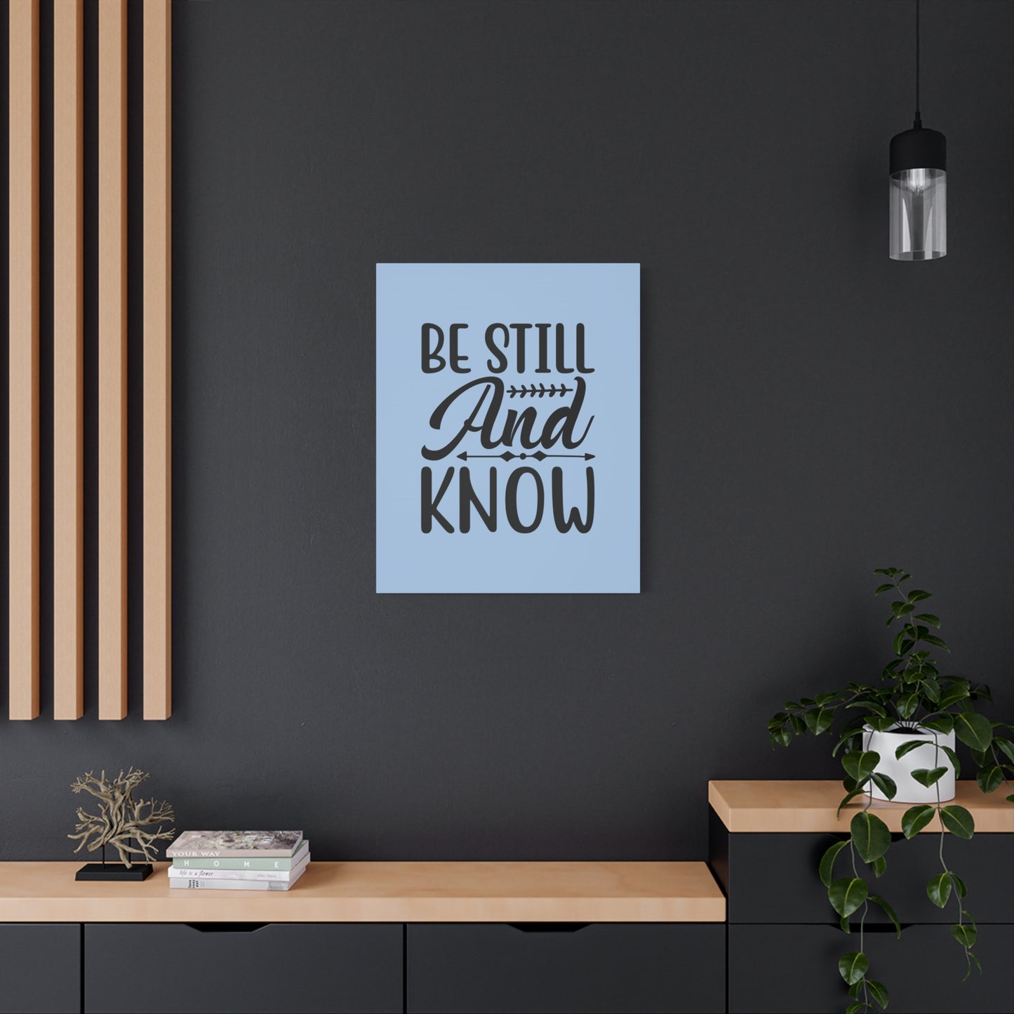 Scripture Walls Be Still And Know Light Blue Sky Psalm 46:10 Bible Verse Canvas Christian Wall Art Ready to Hang