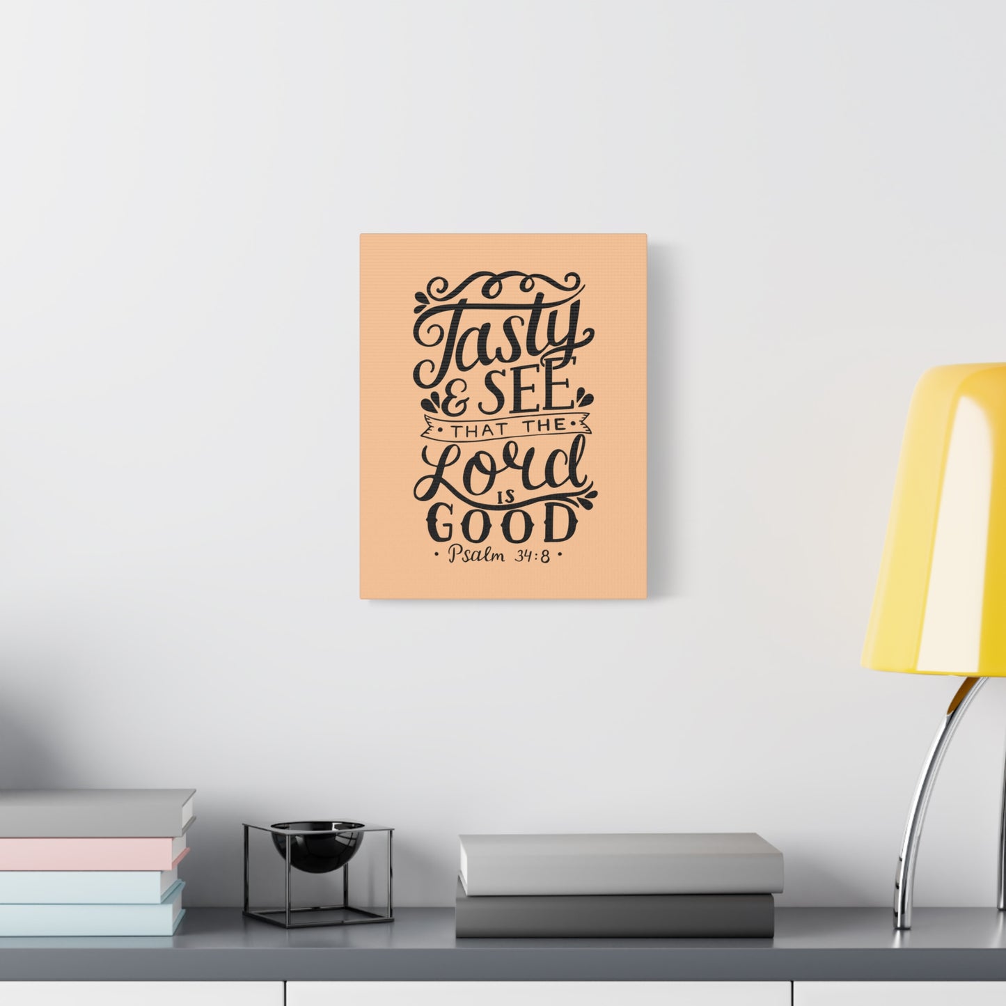 Scripture Canvas Tasty And See That Psalm 34:8 Christian Wall Art Bible Verse Print Ready To Hang