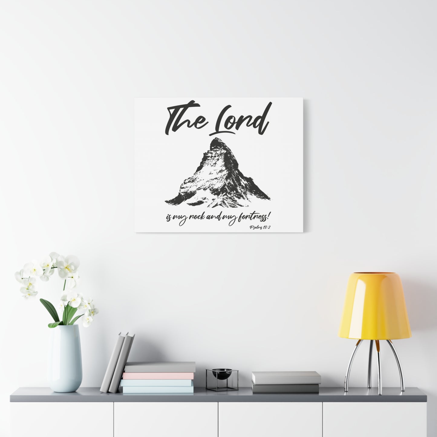 Scripture Walls Psalms 18:2 My Rock My Fortress Bible Verse Canvas Christian Wall Art Ready to Hang Unframed