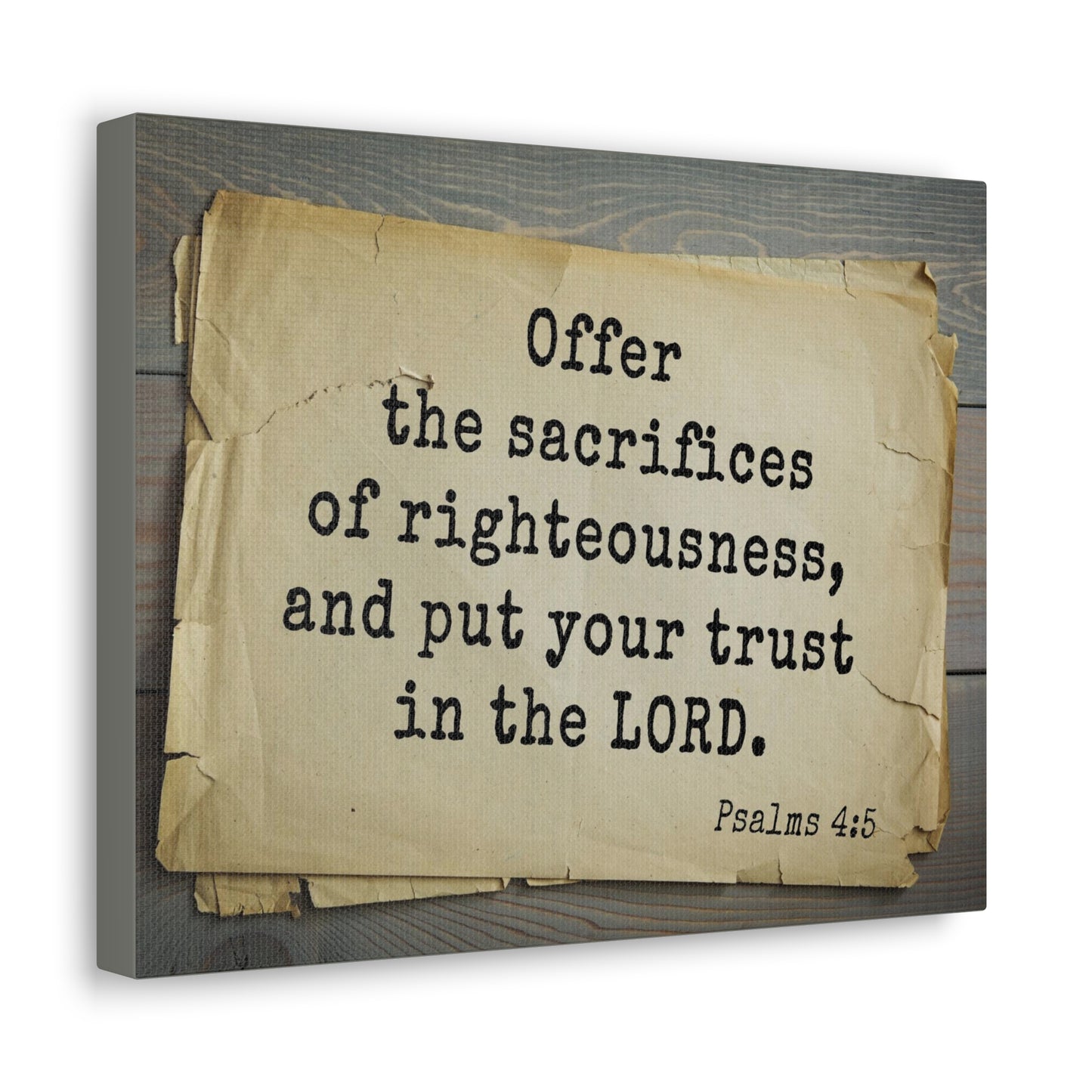 Trust In The Lord Psalms 4:5 Bible Verse Canvas Christian Wall Art Bible Verse Print Ready To Hang