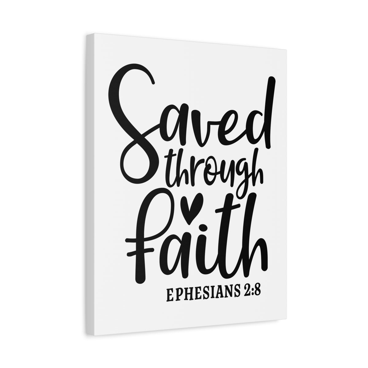Scripture Canvas Saved Through Faith Ephesians 2:8 Christian Wall Art Bible Verse Print Ready to Hang