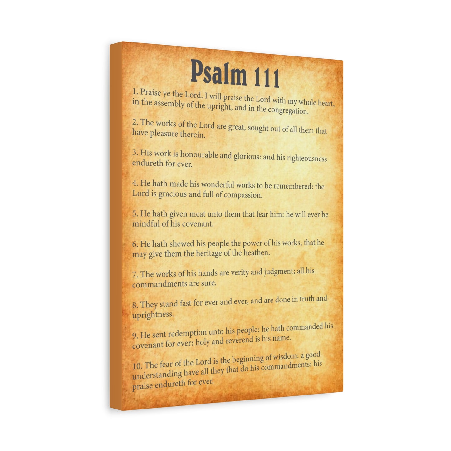 Scripture Walls Psalm 111 Gold Bible Chapter Canvas Christian Wall Art Ready to Hang