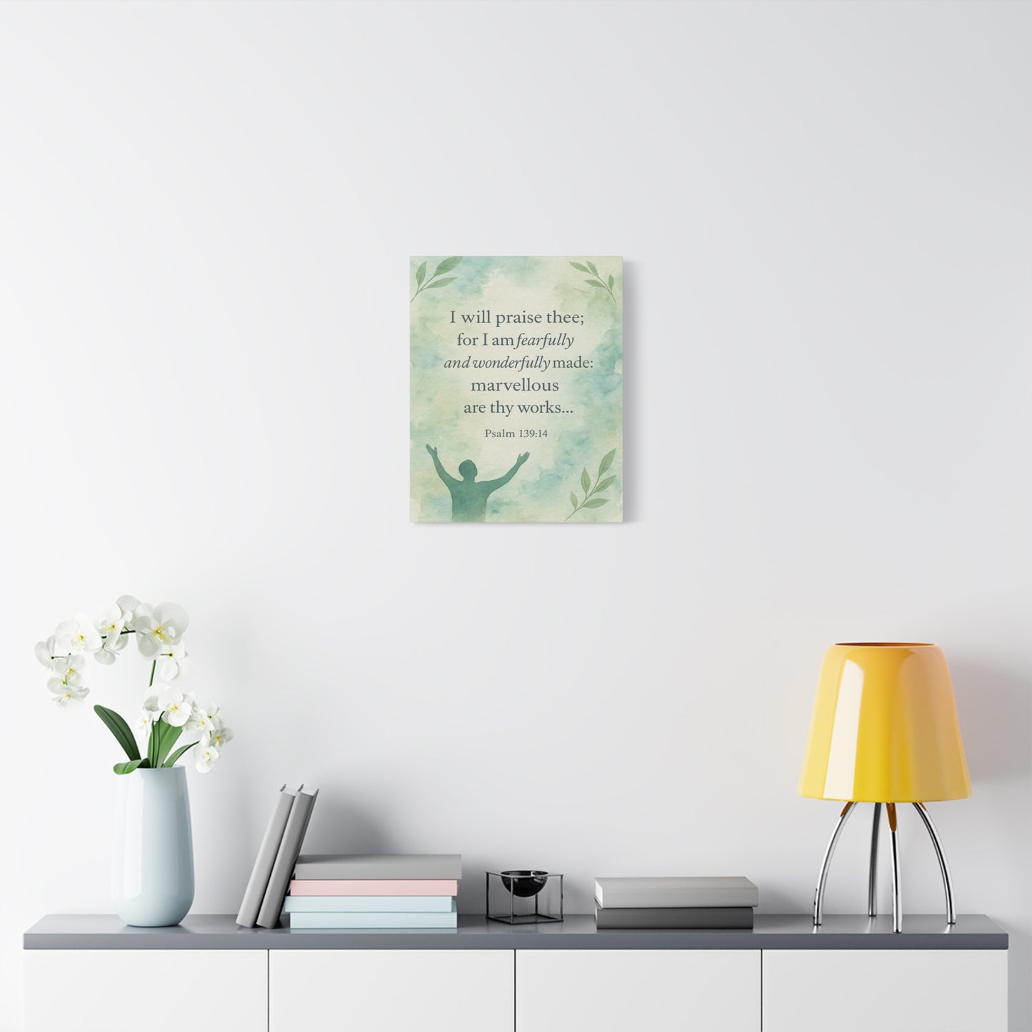 Bible Verse Canvas Psalm 139:14 Christian Home Décor Wall Art Scripture Ready to Hang Faith Print