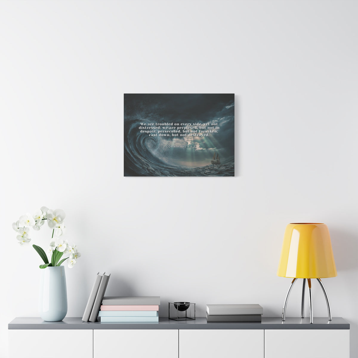 Scripture Canvas Adversity 2 Corinthians 4:8-9 Christian Wall Art Bible Verse Print Ready to Hang
