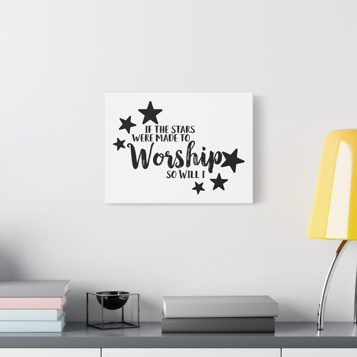 Scripture Canvas If The Stars Were Made To Worship So Will I Psalms 148:3-6 Christian Wall Art Print Ready to Hang