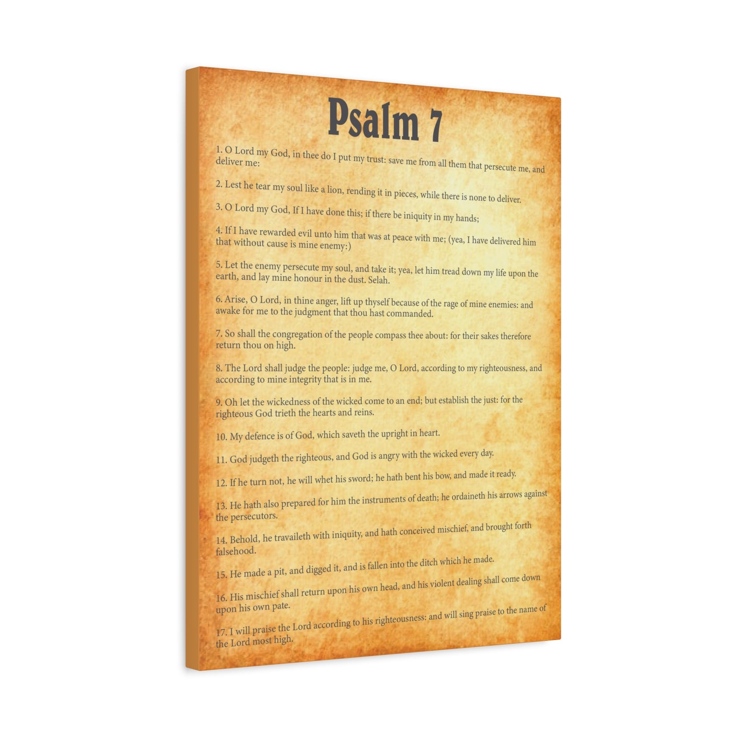 Scripture Walls Psalm 7 Gold Bible Chapter Canvas Christian Wall Art Ready to Hang