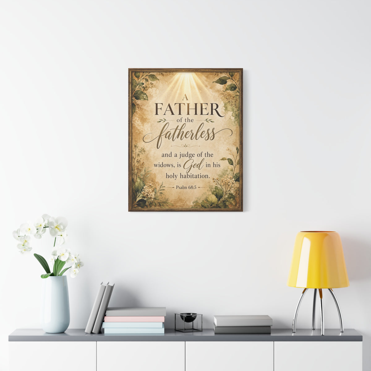 Scripture Walls Widows Advocate Dark Psalm 68:5 Christian Wall Art Bible Verse Print Ready to Hang