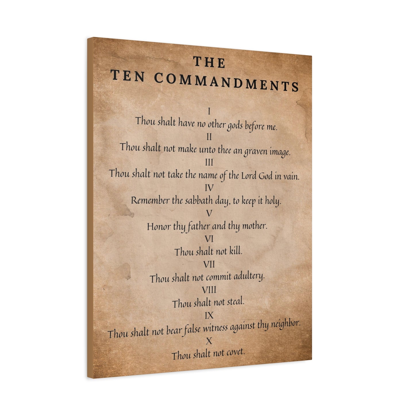 Scripture Canvas 10 Commandments Christian Wall Art Bible Verse Print Ready to Hang