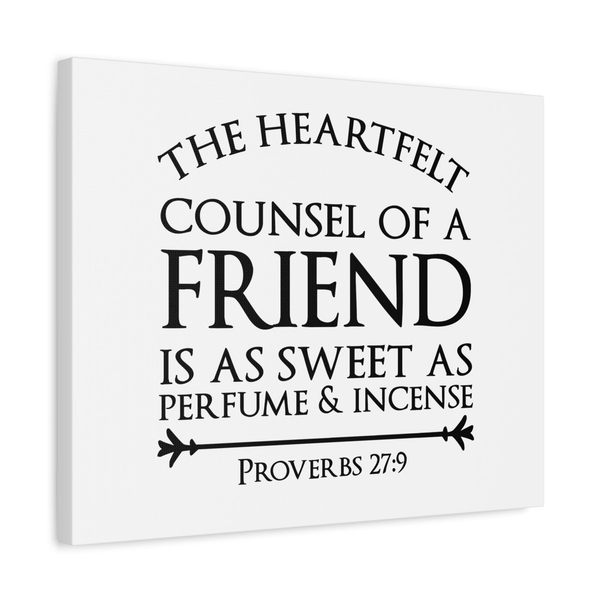 Scripture Canvas Heartfelt Counsel Proverbs 27:9 Christian Wall Art Bible Verse Print Ready to Hang